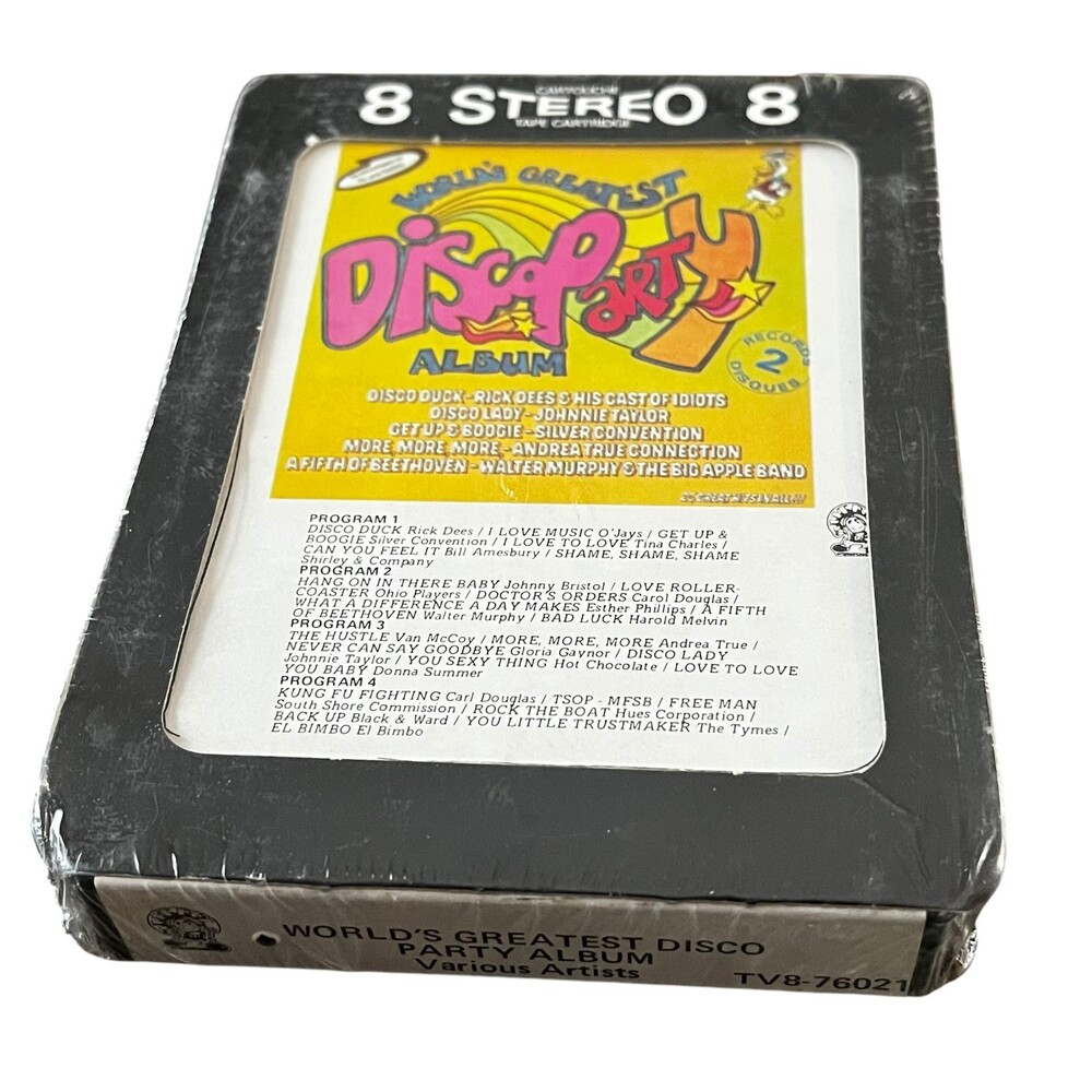 NOS Sealed VTG Worlds Greatest Disco Party Album Various Artist 8 Track Tape 70s